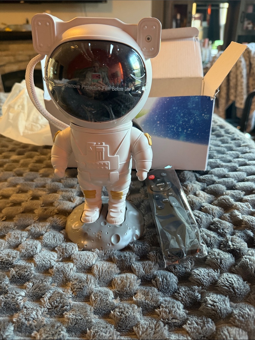 White Astronaut VR Accessory Stand with Remote - White
